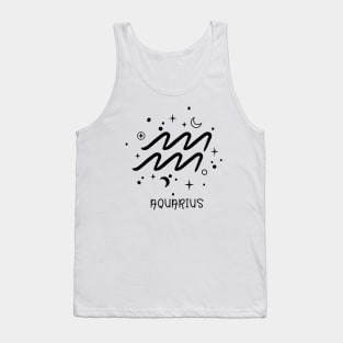 Aquarius Celestial Zodiac Sign Symbol Tank Top